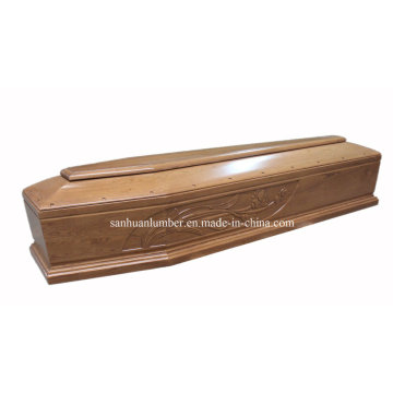 Sculpture Carving Engraving Wooden Coffin & Casket (#EU014)